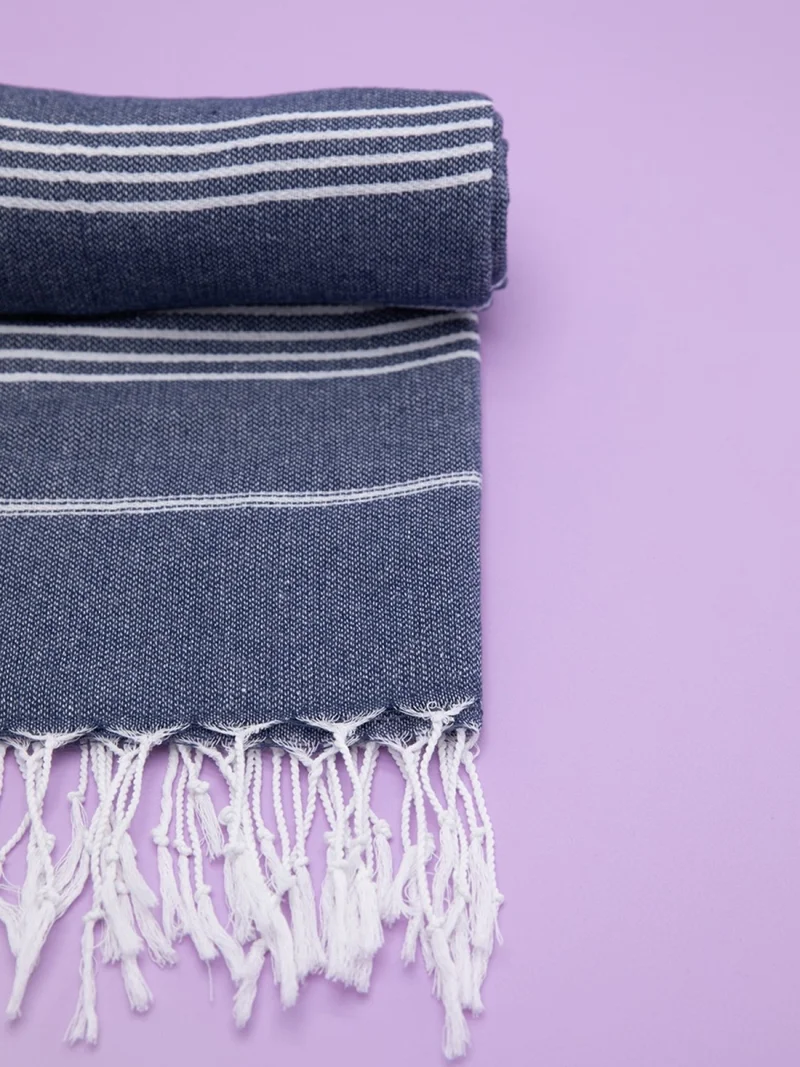فافورا Peshtamal Beach Towel 90X140 - Navy Blue