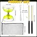 Chitidr Chinese Yoyo Diabolo Set Includes 5 Inch Colorful LED Diabolo Light Up with 2 Pieces Diabolos Sticks 1 Piece String and 1 Piece Net Bag for Fun Christmas Gifts Yellow - Image 4