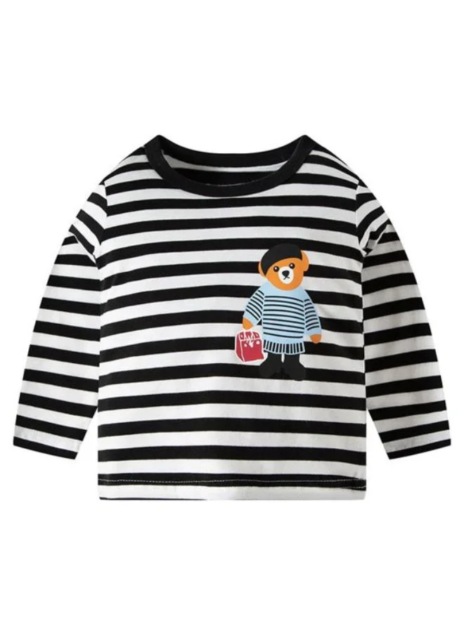 يونيكي White Printed Long Sleeve Crew Neck T-Shirt