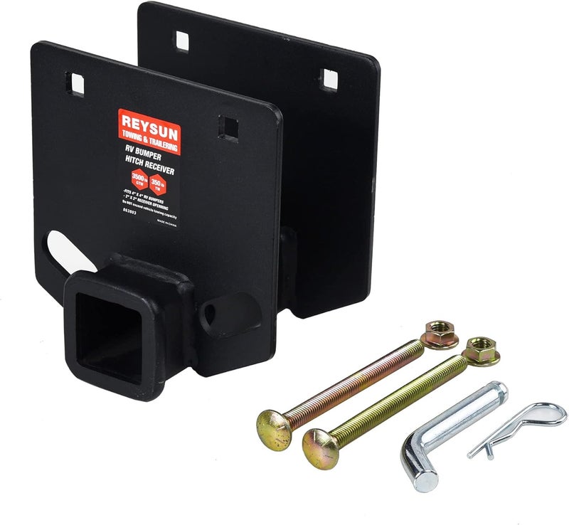 REYSUN RV Bumper Hitch Receiver 2" Adapter for 4" Square RV Rear Bumpers - Image 3