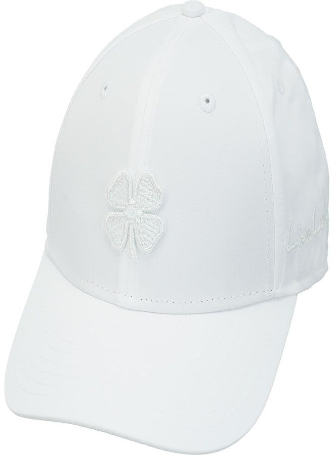 Black Clover, Women's, Hollywood 22 Adjustable Hat, White Hat/3D White Metallic Clover, One Size - Image 1