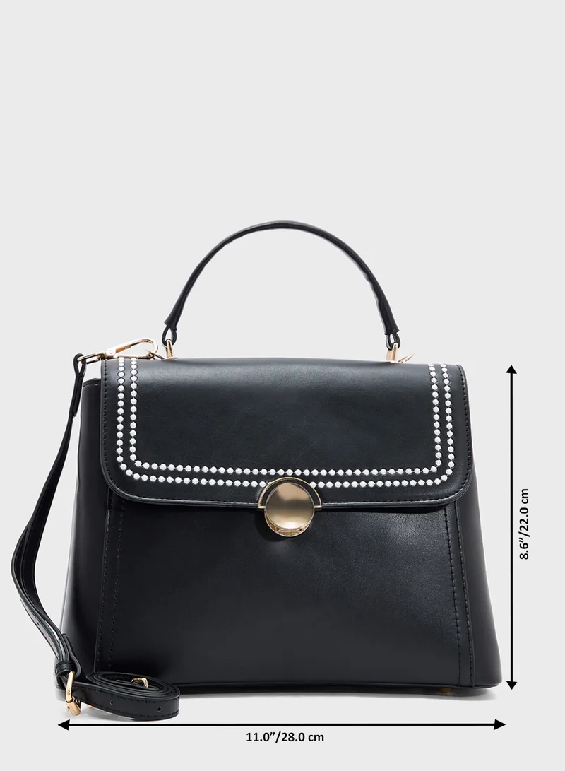 ELLA Embroidered Panel Satchel Bag