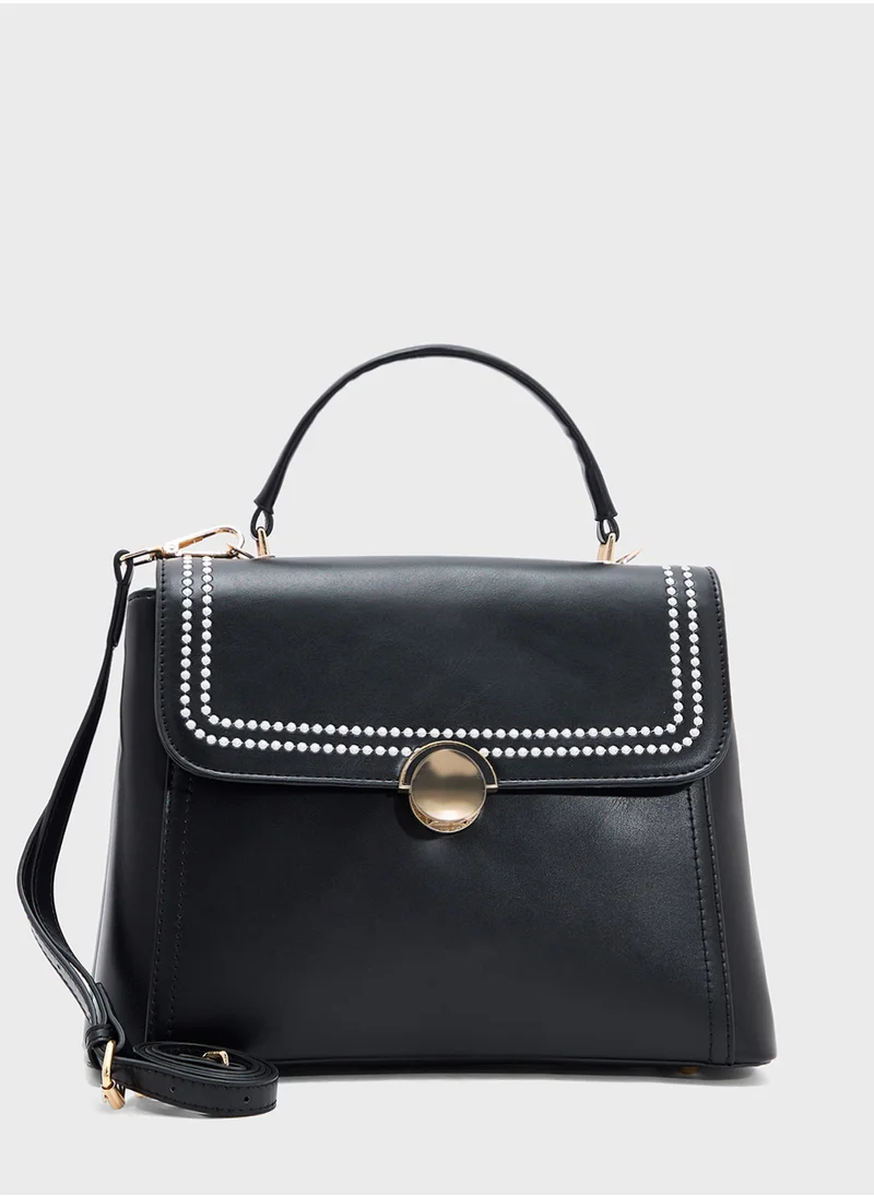 ELLA Embroidered Panel Satchel Bag