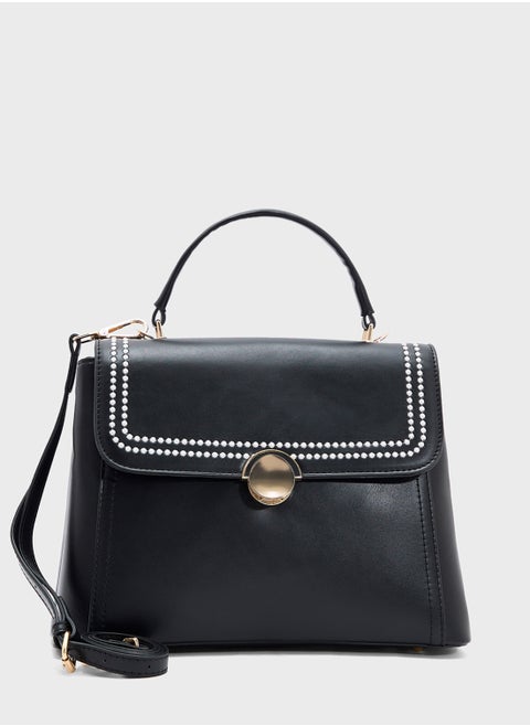 Embroidered Panel Satchel Bag