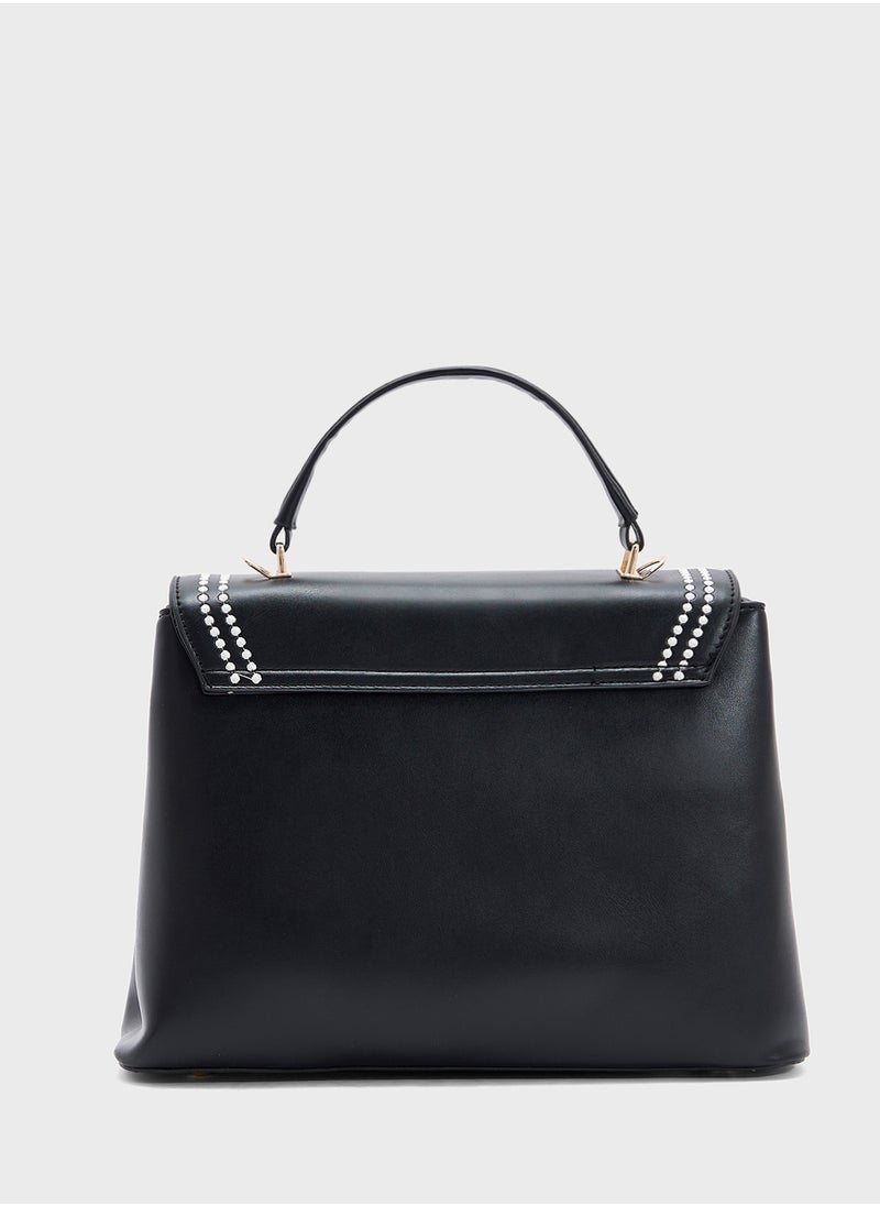ELLA - Embroidered Panel Satchel Bag - Image 1