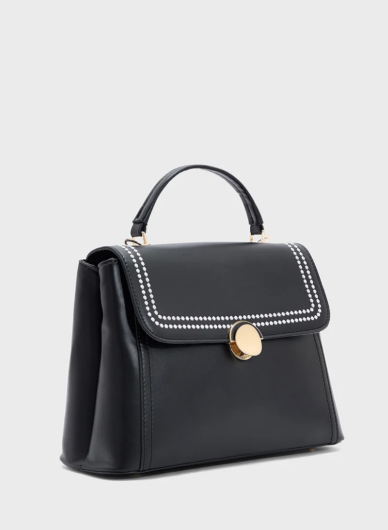 ELLA Embroidered Panel Satchel Bag