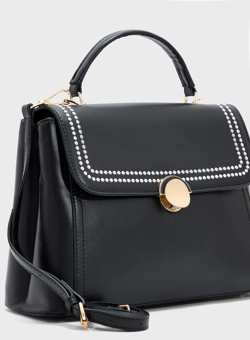 ELLA Embroidered Panel Satchel Bag
