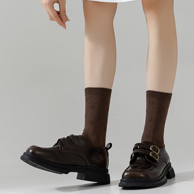 Silk Pine Tree Foundation Women'S Tube Socks Japanese Pattern Breathable High Quality Silk Business Style Women'S Socks - Image 3
