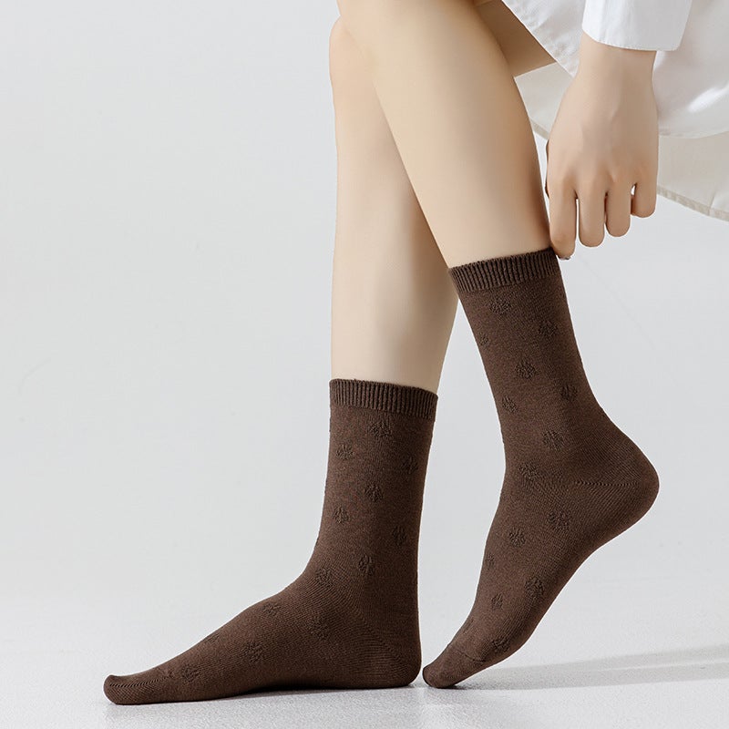 Silk Pine Tree Foundation Women'S Tube Socks Japanese Pattern Breathable High Quality Silk Business Style Women'S Socks - Image 4