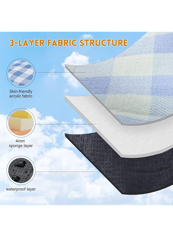 HOOKOR Picnic Blanket 200 * 200cm Portable Foldable and Waterproof Picnic Blanket with Carry Strap Outdoor 3 Layered Foldable Outdoor Picnic Mat Perfect for Camping Grass Park Beach Hiking - Image 2