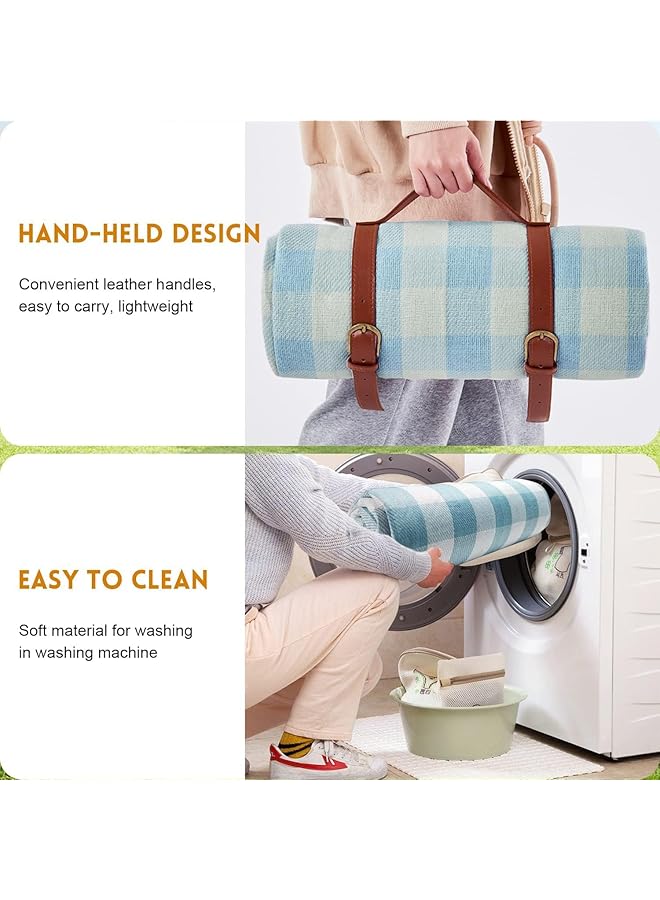HOOKOR Picnic Blanket 200 * 200cm Portable Foldable and Waterproof Picnic Blanket with Carry Strap Outdoor 3 Layered Foldable Outdoor Picnic Mat Perfect for Camping Grass Park Beach Hiking - Image 4