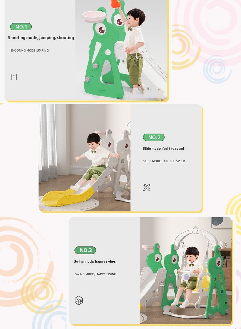 ما بيبي مجموعة أرجوحة وزحليقة 3 في 1 للأطفال من سن 1 إلى 6 سنوات، ملعب داخلي للأطفال، مجموعة أرجوحة للأطفال مع زحليقة، ومتسلق، وحلقة كرة السلة، وشريحة طويلة للأولاد والبنات - Image 5