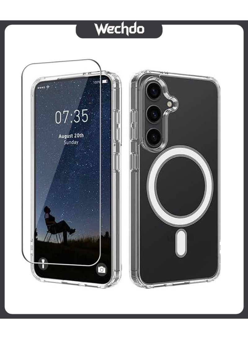 Wechdo 2 in 1 for Samsung Galaxy A57 Magnetic Case & Ultra HD Screen Protector, Ultra Clear, Shockproof Cover, Slim Case for Samsung Galaxy A57 - Image 1