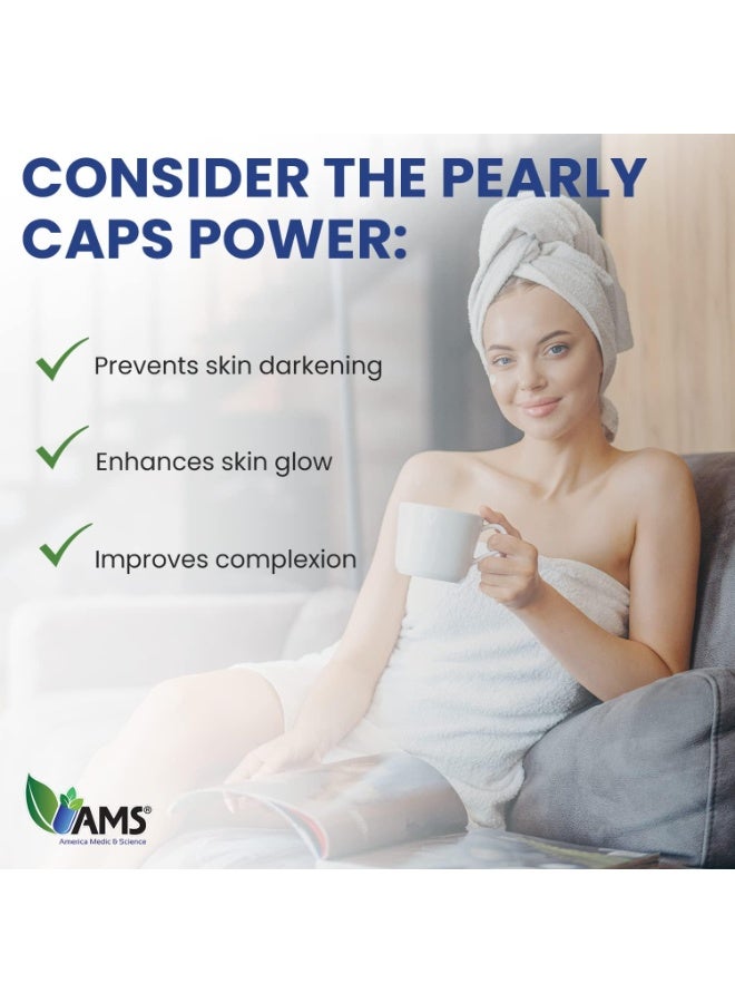AMS Pearly Caps (60 Capsules) | 1500 mg Glutathione Supplement for Men and Women | Anti-Aging and Skin Lightening Pills | with Vitamin C, L-Cysteine, and Alpha Lipoic Acid - Image 4