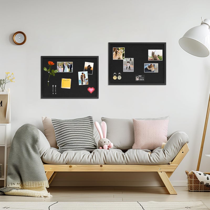 DAHAPYBOO Cork Board with Linen Black,Bulletin Board 23"x17", Corkboards for Office Home School Message Board or Vision Board Decoration. - Image 2