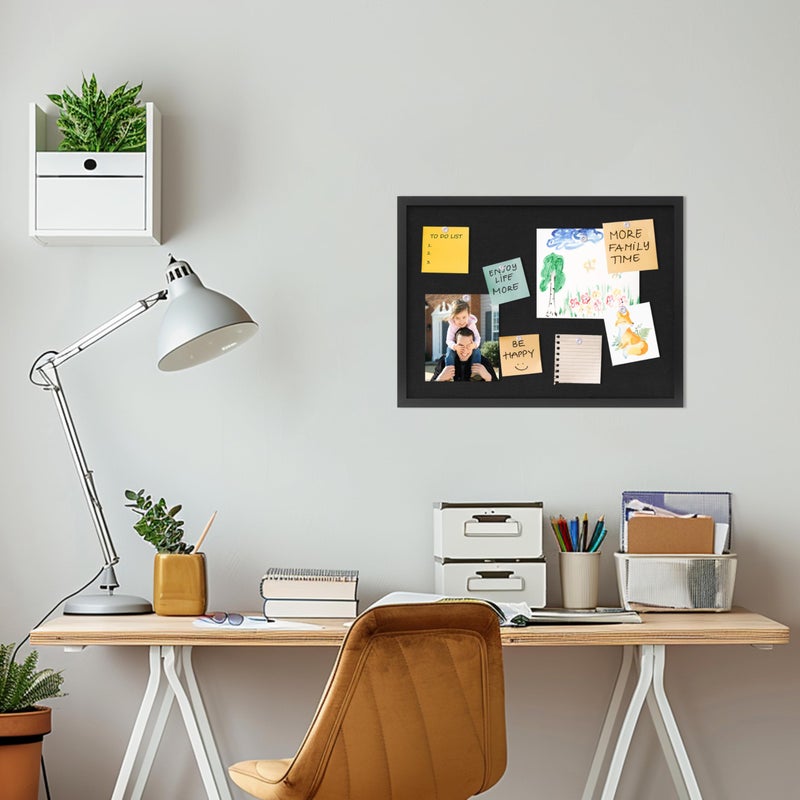 DAHAPYBOO Cork Board with Linen Black,Bulletin Board 23"x17", Corkboards for Office Home School Message Board or Vision Board Decoration. - Image 5