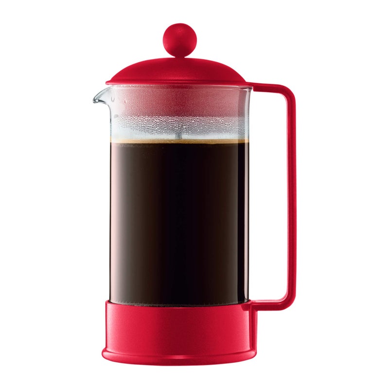 Bodum 34oz Brazil French Press Coffee Maker HighHeat Borosilicate Glass Red Made in Portugal