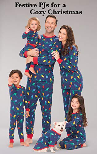PajamaGram Matching Christmas PJs for Family, Christmas Lights, Womens L / 12-14 Blue - Image 3