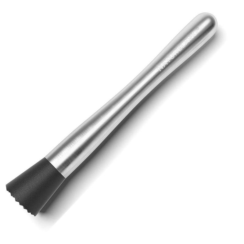 NATURELAND Stainless Steel Cocktail Muddler and Mixing Spoon Home Bar Tool Set  Create Delicious Mojitos and Other Fruit Based Drinks 8 Muddler