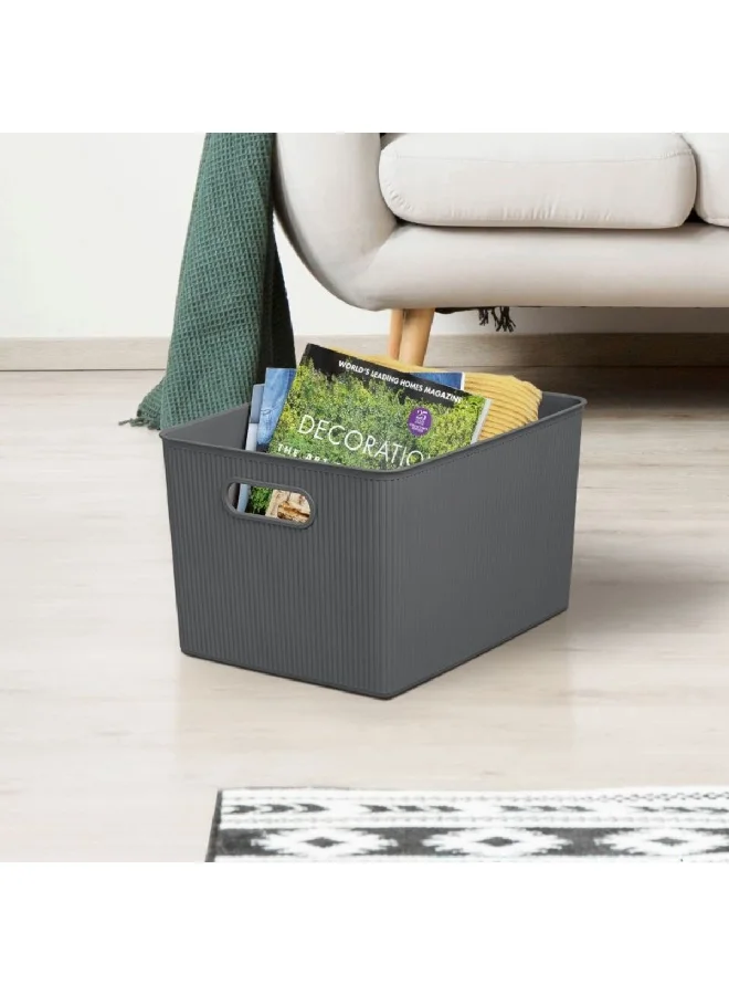 TATAY Impact Resistance Rectangular Multi Purpose Storage Basket Grey 22 L 7010414