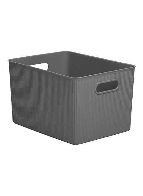 Impact Resistance Rectangular Multi Purpose Storage Basket Grey 22 L 7010414