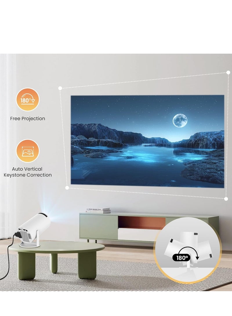 Mini Portable Projector 5G Wifi 6 BT 5.0 Android 11 Projector 4K 1080P Full HD Support 8000 Lumens Horizontal Keystone Correction Auto Led Projector 180°Rotating Projector for Telephone  - Image 3