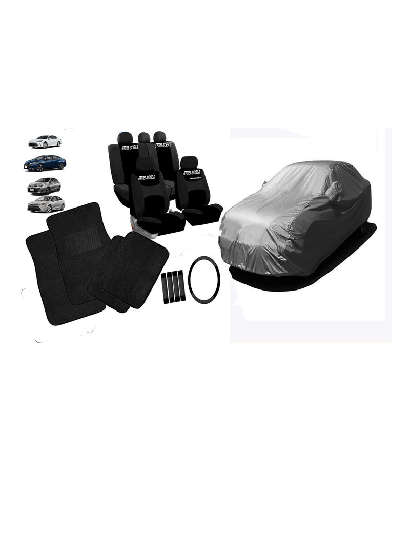 TORONTO Car Seat Covers With Car Body Cover Full Set for Sedans – Breathable Interior Protection – Front & Rear Seat Covers – Standard Fit for Most Cars – Scratch-Resistant, Fits UAE Weather  - Image 1