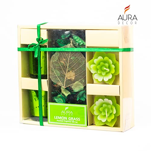 AURA DECOR AuraDecor Candle Gift Set || Candle Holder || Floating Candle || Potpourri || Corporate Gift || Gift Set || Tealight Candles|| Aromatherapy || Aroma Set (Lemon Grass) - Image 2