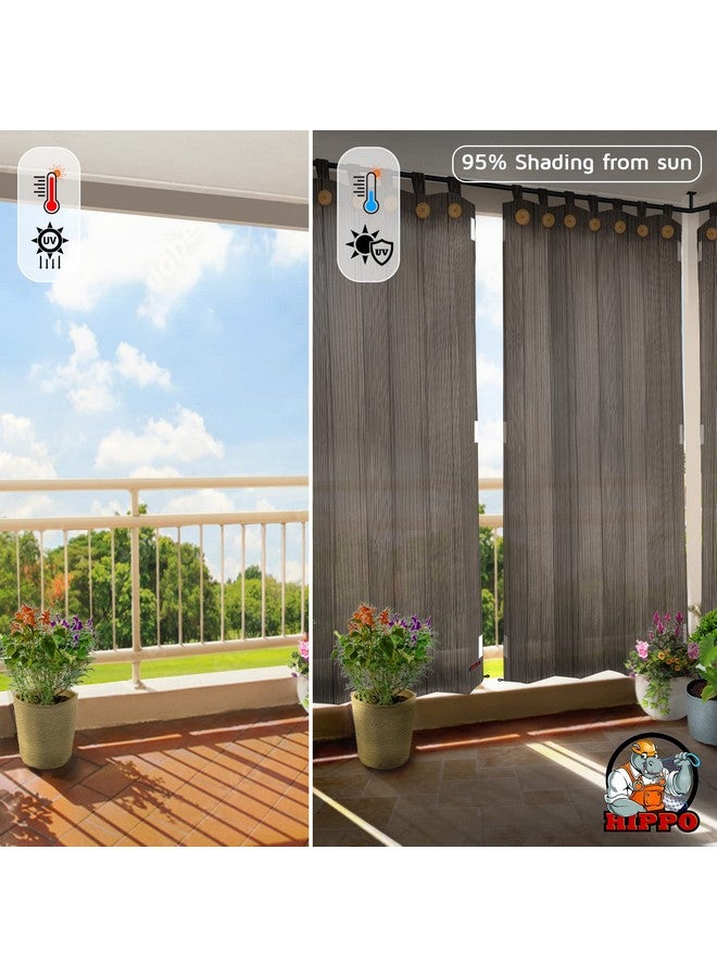 Hippo HIPPO 230 GSM Outdoor Sun Blocking Balcony Loop Curtains Sun & UV Protection, Light Filtering 7.5FT Door Curtain (4.5FTX7.5FT, Desert-Storm, 2 PC) - Image 2