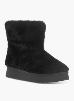 Celeste Womens Textured Slip-On Ankle Boots with Platform Heel  - Image 1