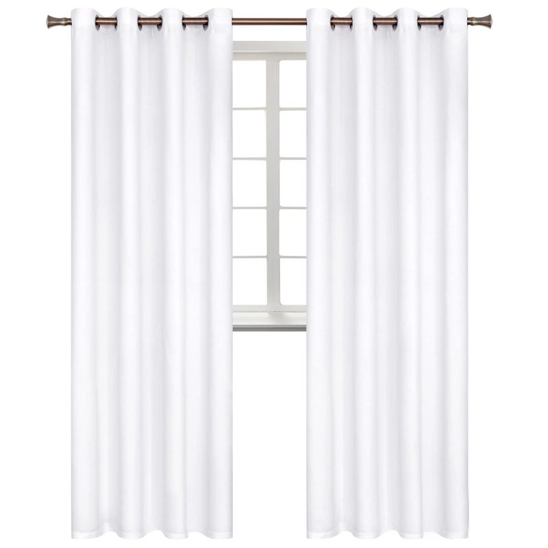 BGment الستائر التعتيم بريال - غرفة نوم معزولة حرارية غامق وستائر غرفة المعيشة مجموعة من لوحين (52 × 108 بوصة أبيض نقي) - Image 1