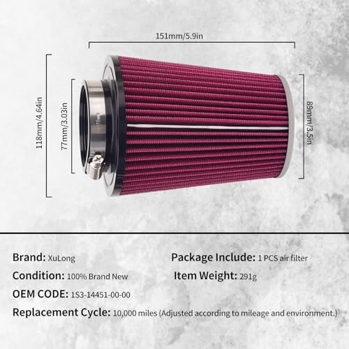 XuLong Air Filter Compatible With Yamaha YFM700R YFM 700R YFM700 R Raptor 700 2006-2009 2016-2018 / YFM700R Raptor 700R 2010-2018 / YFM700R 700 Special Edition 2006-2018 1S3-14451-00-00 - Image 4