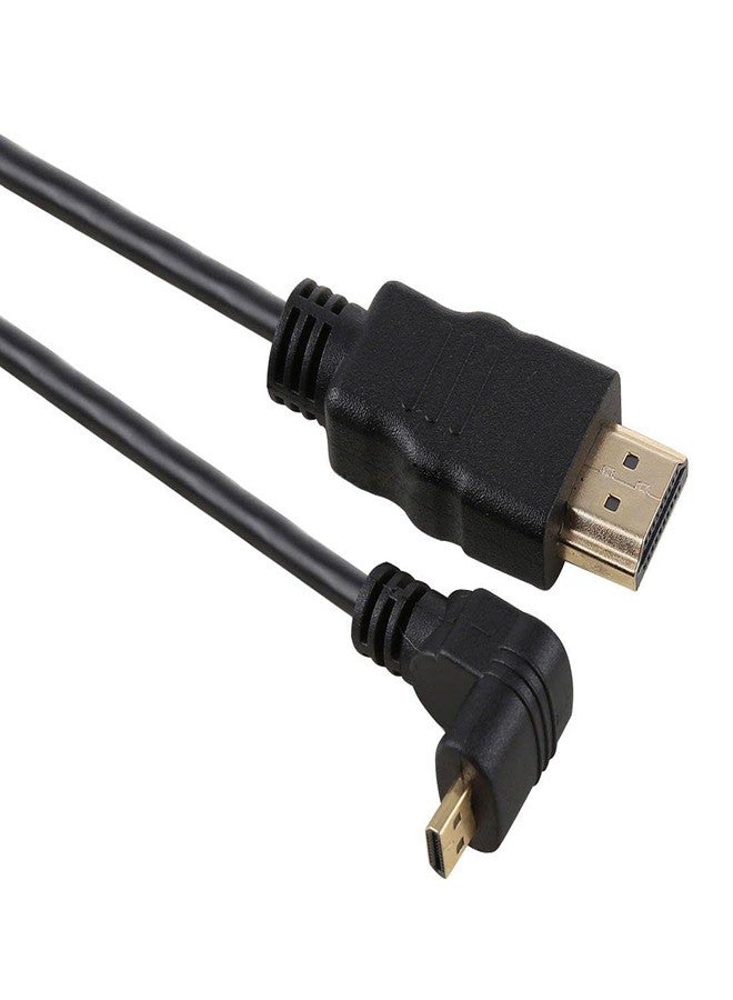 تشينيانغ كابل chenyang CY بزاوية 90 درجة من نوع Micro HDMI إلى HDMI ذكر، مناسب للهواتف المحمولة والأجهزة اللوحية والكاميرات، أسود، بطول 150 سم وطول 50 سم - Image 4