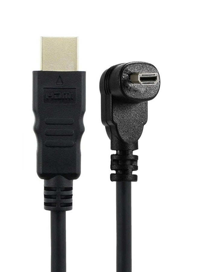 تشينيانغ كابل chenyang CY بزاوية 90 درجة من نوع Micro HDMI إلى HDMI ذكر، مناسب للهواتف المحمولة والأجهزة اللوحية والكاميرات، أسود، بطول 150 سم وطول 50 سم - Image 1