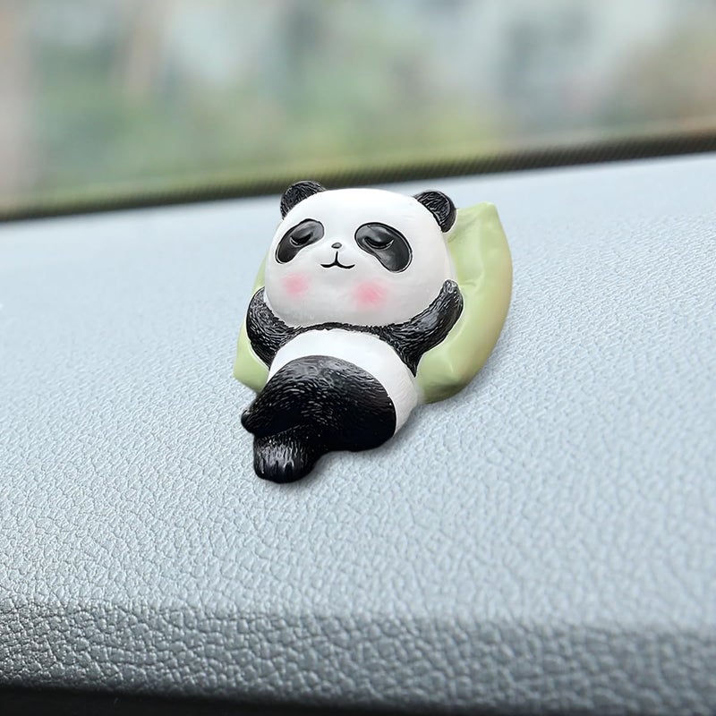 ZIMISI Cute Panda Car Dashboard Decorations Funny Rear View Mirror Accessories Mini Car Decorations for Women Vehicle Dashboard Ornament Accessories for Home Office Panda - Image 3