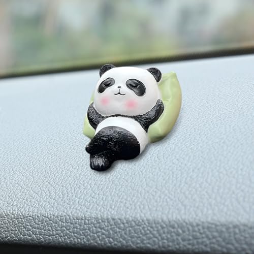 ZIMISI Cute Panda Car Dashboard Decorations Funny Rear View Mirror Accessories Mini Car Decorations for Women Vehicle Dashboard Ornament Accessories for Home Office Panda - Image 1
