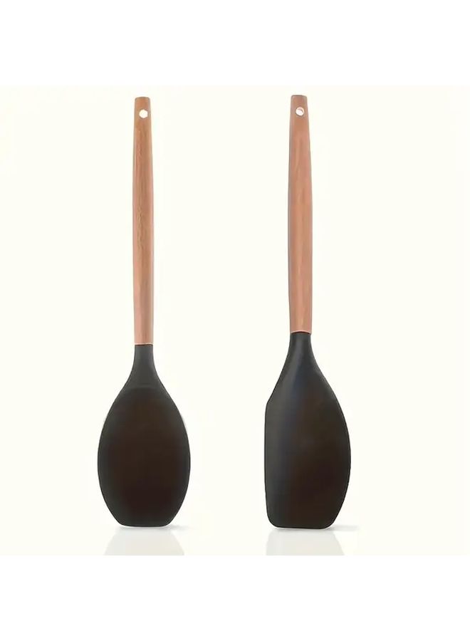 White Silicone Spatula And Spoon Set Heat Resistant BPA Free For Nonstick Cookware - Image 1