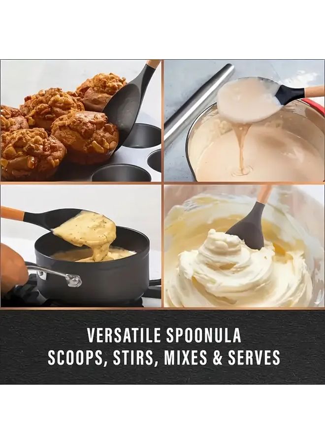 White Silicone Spatula And Spoon Set Heat Resistant BPA Free For Nonstick Cookware - Image 5