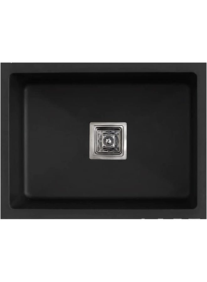 CROCODILE 304 GRADE SINGLE BOWL STAINLESS STEEL HANDMADE KITCHEN SINK (21"x18"x10" BLACK) - Image 1