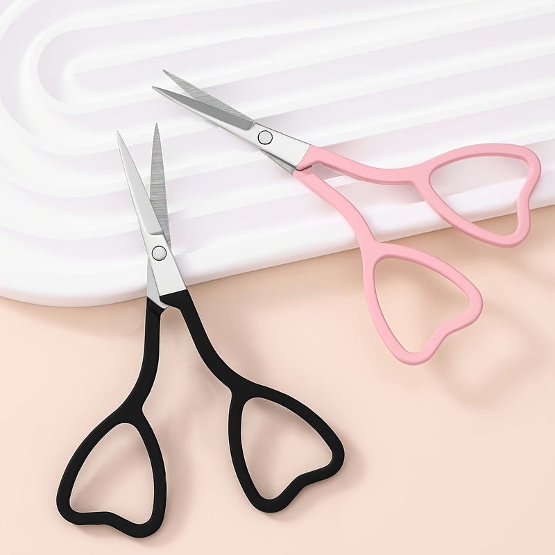 Pink Heart Shaped Eyebrow Trimmer Stainless Steel Fake Eyelash Beauty Clipper Scissors - Image 5