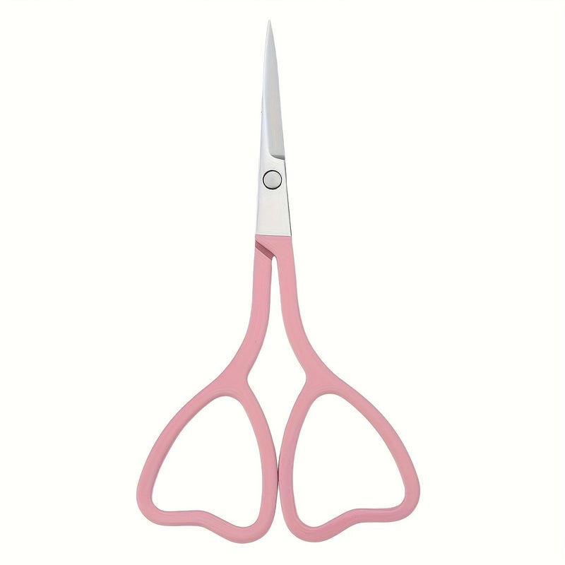 Pink Heart Shaped Eyebrow Trimmer Stainless Steel Fake Eyelash Beauty Clipper Scissors - Image 2