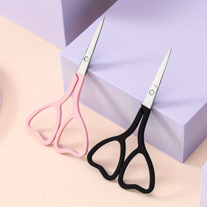 Pink Heart Shaped Eyebrow Trimmer Stainless Steel Fake Eyelash Beauty Clipper Scissors - Image 4