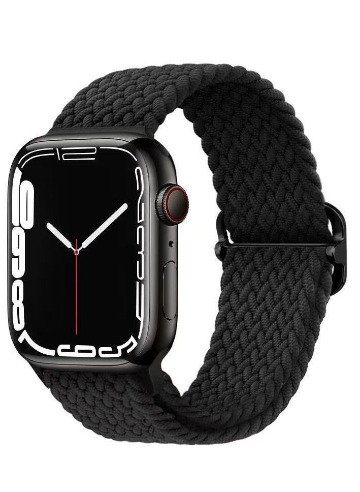 Watch Nylon Band 42/44/45/46/49mm Compatible with Apple Watch Series 8/7/SE/6/5/4/3/2/1 black 
