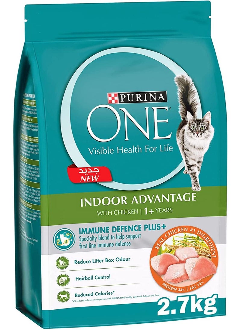 PURINA One Indoor Advantage Cat Food with Chicken Flavor For 1+ Years 2.7 Kg