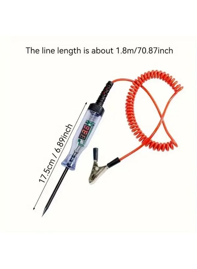 HL180A دائرة اختبار السيارة الحمراء بشاشة رقمية قلم جهد الإضاءة الخلفية LED - Image 5