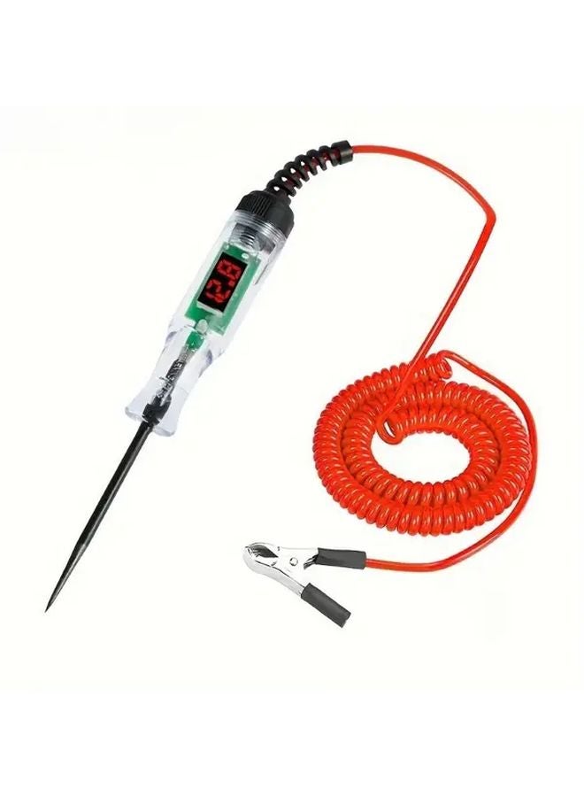 HL180A دائرة اختبار السيارة الحمراء بشاشة رقمية قلم جهد الإضاءة الخلفية LED - Image 2