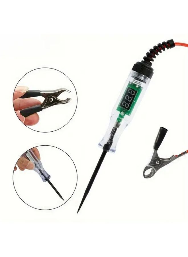 HL180A دائرة اختبار السيارة الحمراء بشاشة رقمية قلم جهد الإضاءة الخلفية LED - Image 1