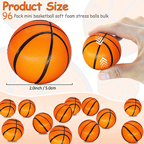Oleitodh Mini Basketball Stress Balls 96 Pcs 2 Inch Mini Basketballs for Kids Adults Small Basketball Party Favors Foam Sports Ball Squeeze Ball Anxiety Stress Relief for Birthday Party Bag Gift Fillers - Image 5