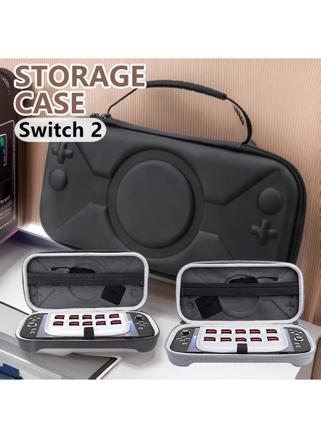 Gray Hard Shell Travel Case For Switch Console With Accessory Pockets - Image 1