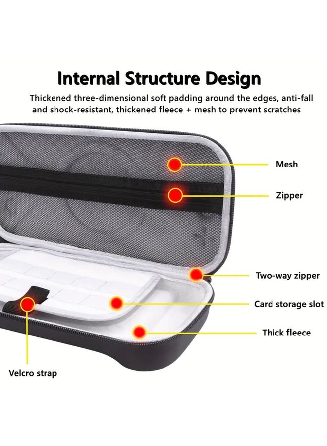 Gray Hard Shell Travel Case For Switch Console With Accessory Pockets - Image 4